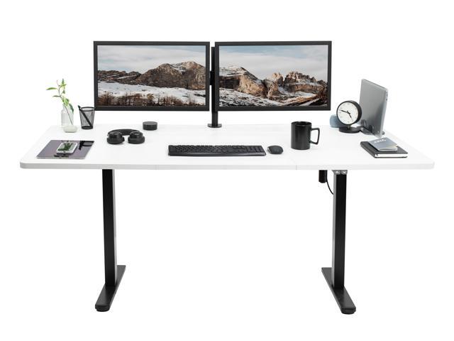 VIVO Electric 71 x 30 Stand Up Desk Workstation, White Top, Black Frame