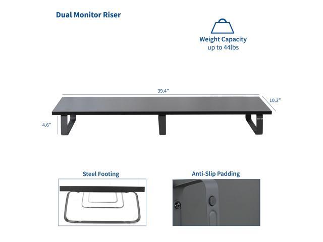 VIVO Black Wood 39' Wide Desktop Stand Ergonomic TV Monitor Riser Desk Organizer