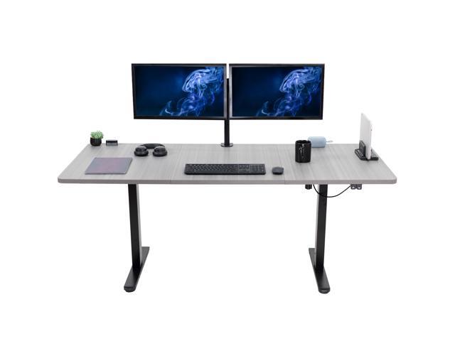 VIVO Electric 71 x 30 Stand Up Desk Workstation, Dark Gray Top, Black Frame