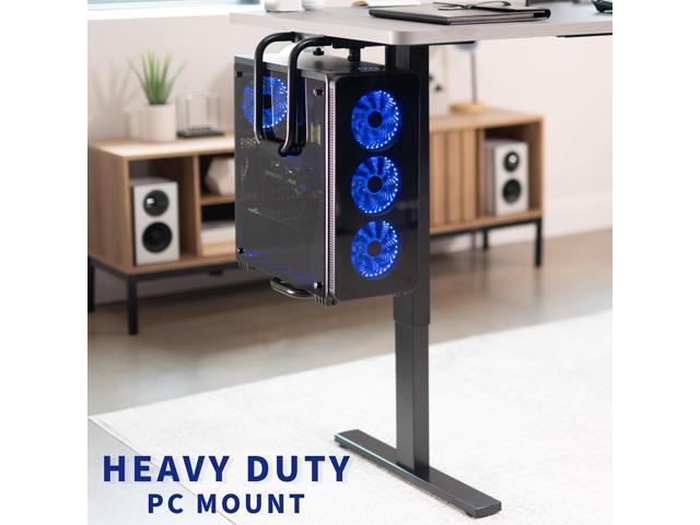 VIVO Black Heavy Duty Adjustable Under-Desk PC Mount, Computer Case Holder