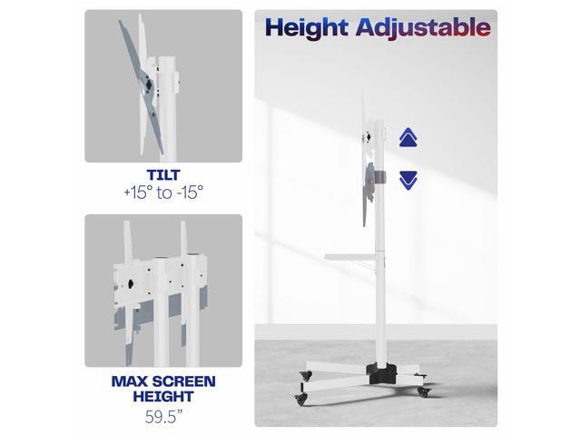 VIVO White Mobile TV Cart for 32' to 83' LCD LED Plasma Flat Panel Stand
