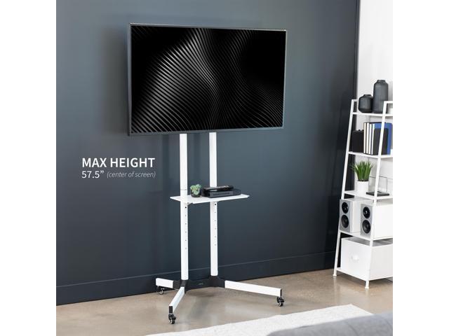 VIVO White Mobile TV Cart for 32' to 83' LCD LED Plasma Flat Panel Stand