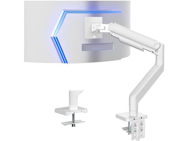 VIVO White Mechanical Arm Computer Monitor Desk Mount, Fits Ultrawides up to 49'