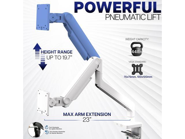 VIVO White Mechanical Arm Computer Monitor Desk Mount, Fits Ultrawides up to 49'