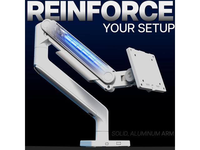VIVO White Mechanical Arm Computer Monitor Desk Mount, Fits Ultrawides up to 49'