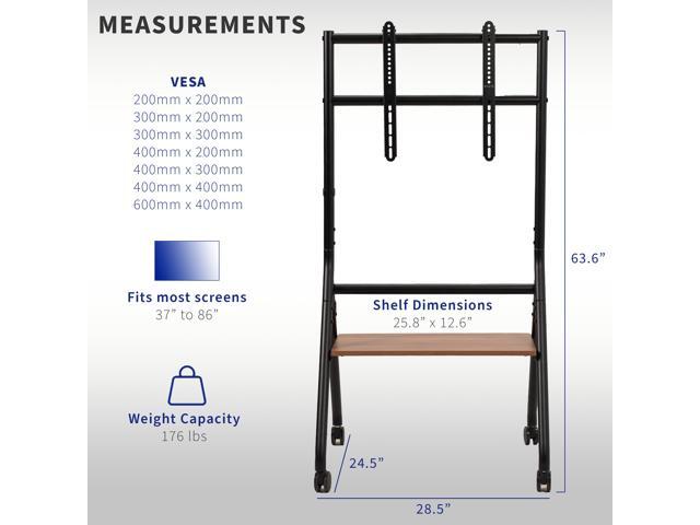 VIVO Mobile Heavy-Duty Height Adjustable Studio TV Cart, Fits 37' to 86' Screens