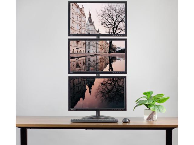 VIVO Triple Monitor Desk Stand/Mount Free Standing Vertical 3 Screens up to 27'