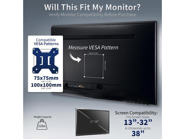 VIVO White Single Adjustable Monitor Desk Mount for 1 Computer Screen up to 38'