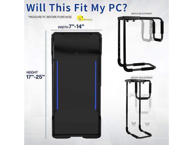 VIVO Large Heavy Duty Adjustable Under-Desk PC Mount, Black Computer Case Holder