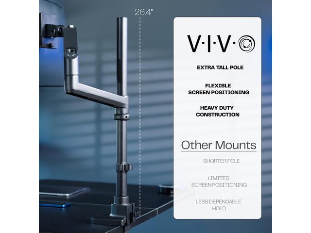 VIVO Pneumatic Arm Single Ultrawide Monitor Desk Mount for Computer Screens to 49'