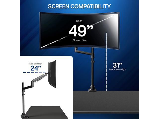 VIVO Pneumatic Arm Single Ultrawide Monitor Desk Mount for Computer Screens to 49'