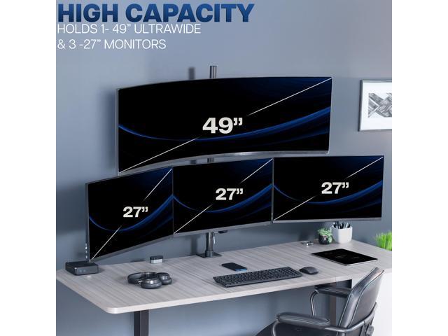 VIVO Quad Computer Monitor Desk Mount, 1 Ultrawide to 49', 3 Standard to 27'