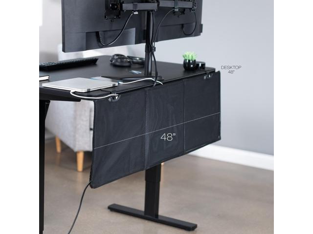 VIVO Black Clamp-on 48' Privacy & Cable Management Sleeve Panel Kit for Desk