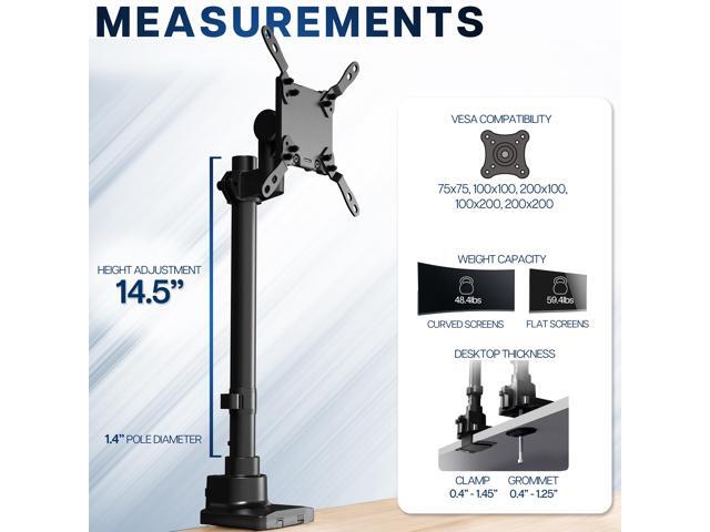 VIVO Single Ultrawide Monitor Desk Mount, Adjustable Stand for Screens up to 57'