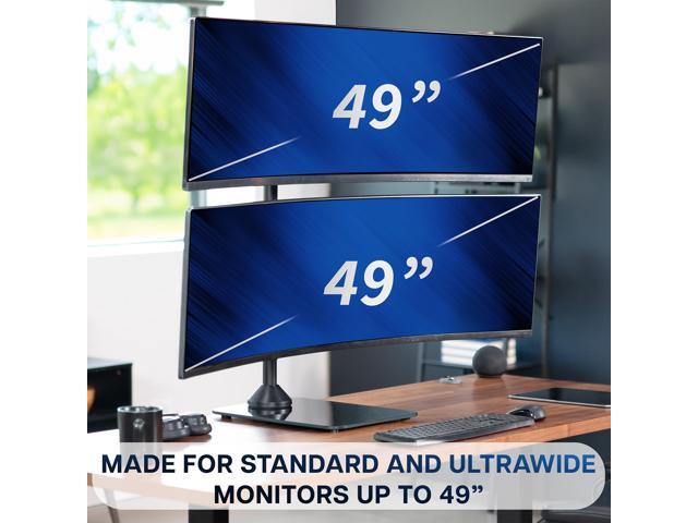VIVO Dual Ultrawide Monitor Desk Stand with Glass Base, 2 Screens up to 49'