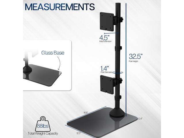 VIVO Dual Ultrawide Monitor Desk Stand with Glass Base, 2 Screens up to 49'