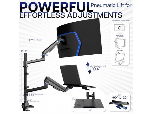 VIVO Pneumatic Arm Ultrawide Monitor and Laptop Desk Mount for Screens up to 49'
