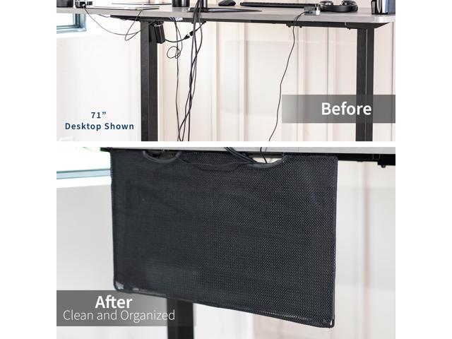 VIVO Black Under Desk Privacy & Cable Management Sleeve Panel 30' Kit