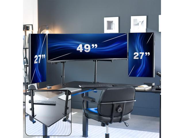 VIVO Triple Ultrawide Monitor Desk Mount, 2 Poles, Up to 49' Screens