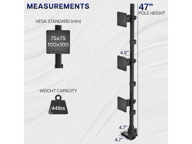 VIVO Triple Ultrawide Stacked Monitor Extra Tall Desk Mount, 3 Screens up to 49'