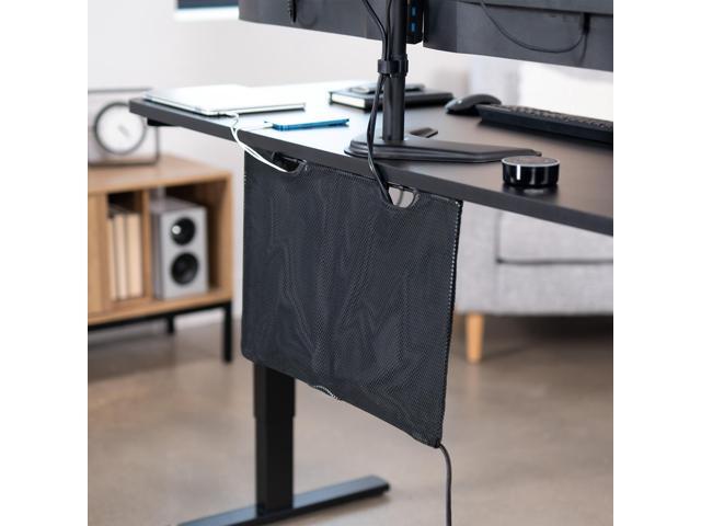 VIVO Black Under Desk Privacy & Cable Management Sleeve Panel 24' Kit