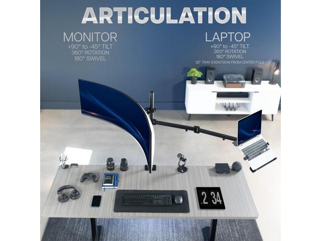 VIVO Single Ultrawide Monitor + Single Laptop Desk Mount, Up to 49 inch Screens