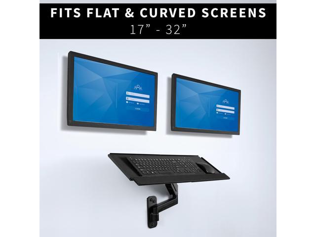 VIVO Sit-Stand Dual Monitor and Keyboard Tray Combo Height Adjustable Wall Mount