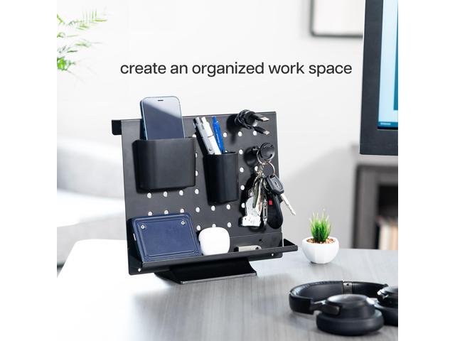 VIVO Black 12 x 10 inch Freestanding Pegboard Desk Organizer