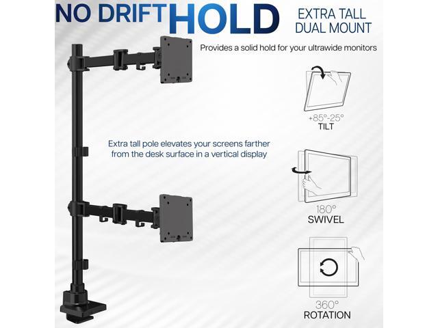 VIVO Dual Ultrawide Monitor Extra Tall Desk Mount for Computer Screens to 49'