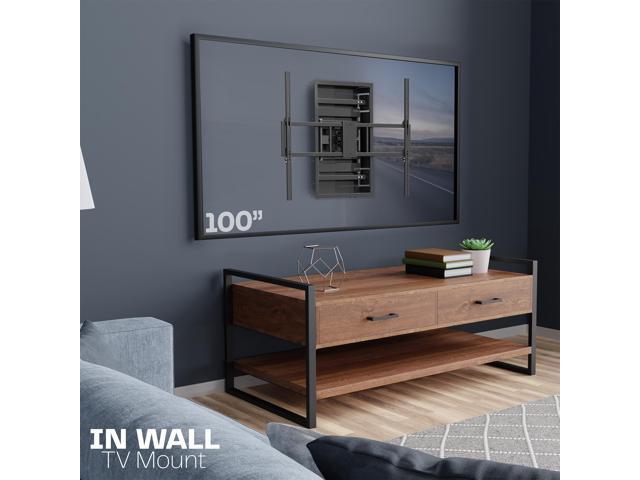 VIVO Premium Recessed In-Wall TV Mount for up to 100' LED LCD Screens, Ultra Low Profile
