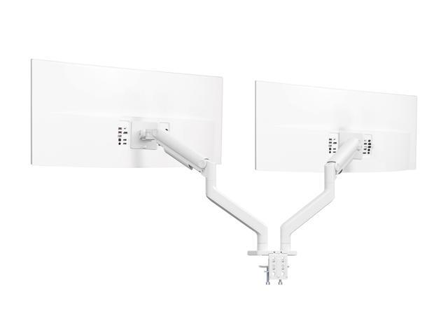 VIVO White Tension Spring Dual Ultra Wide Monitor Mount, Up to 45' Computer Screens