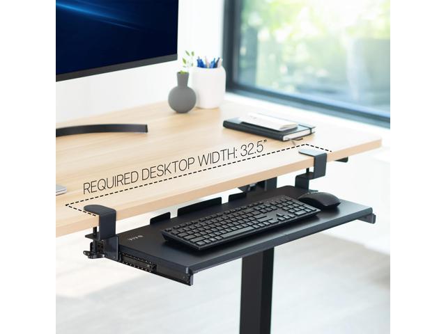 VIVO Extra Sturdy Clamp-on Computer Keyboard and Mouse Under Desk Slider Tray