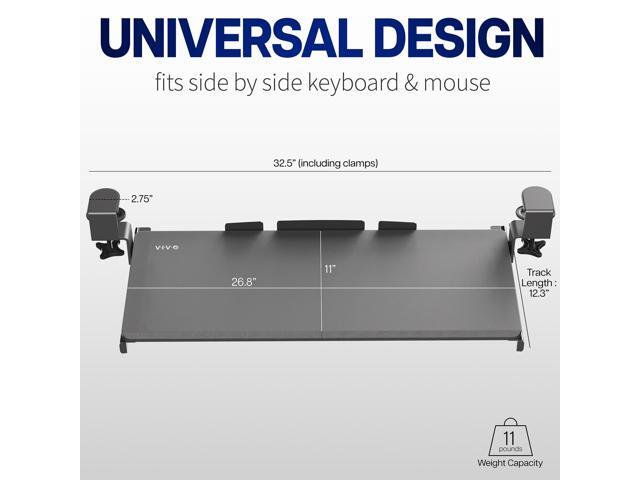 VIVO Extra Sturdy Clamp-on Computer Keyboard and Mouse Under Desk Slider Tray
