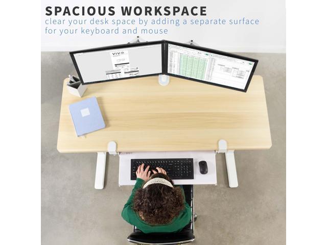 VIVO White Extra Sturdy Clamp-on Computer Keyboard & Mouse Under Desk Tray