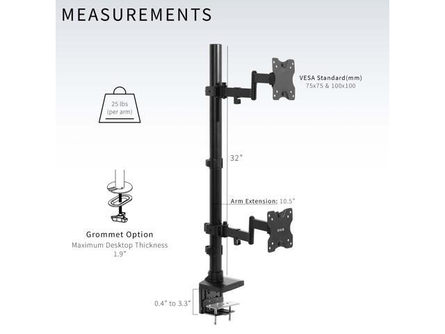 VIVO Ultra Wide Dual Monitor Mount, Tall Stand, Fits up to 43' Computer Screens