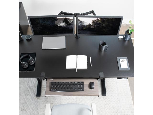 VIVO Gray Clamp-on Computer Keyboard and Mouse Under Desk Slider Tray