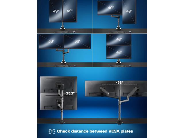 VIVO Pneumatic Arm Dual Ultrawide Monitor Desk Mount for Computer Screens to 49'