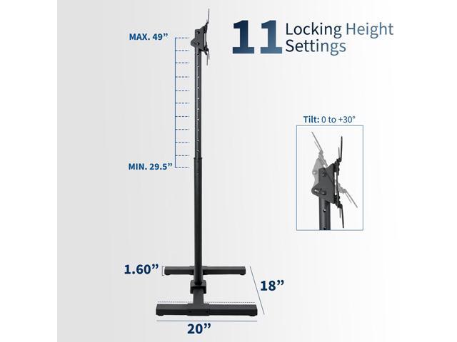 VIVO TV Display 13' to 50' Floor Stand, Height Adjustable Mount for Flat Screen