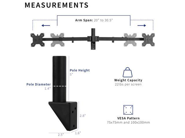 VIVO Steel Telescoping Flush Wall Mount for Dual 21' to 32' Monitors