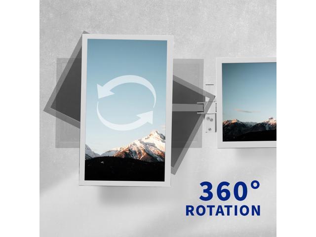 VIVO White Steel Telescoping Flush Wall Mount for Dual 21'-32' Computer Monitors