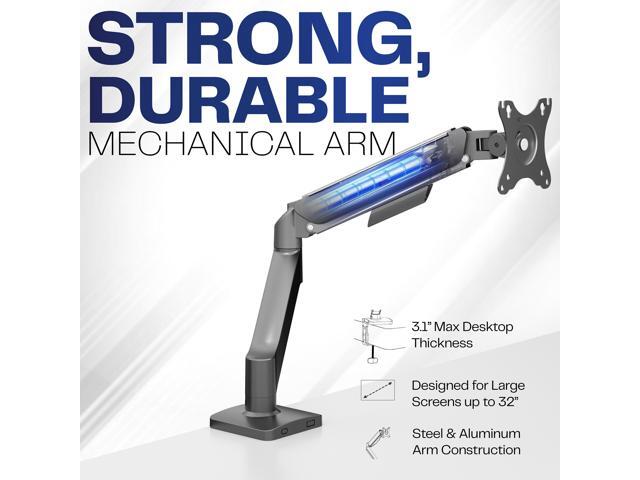 Single Monitor Mechanical Spring Desk Mount Stand, Fits Computer Screens to 32'