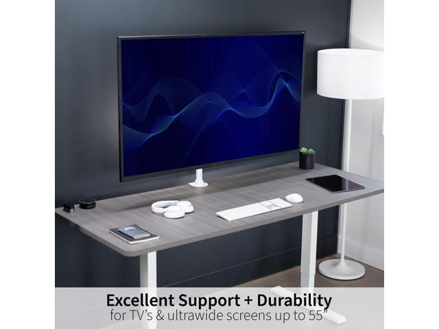 VIVO White Ultrawide Screen TV Desk Mount up to 55' Full Motion Television Stand