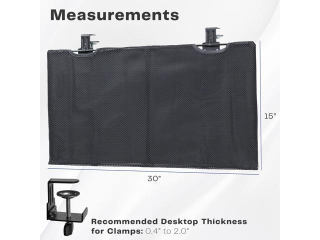 VIVO Black Clamp-on 30' Privacy & Cable Management Sleeve Panel Kit for Desk