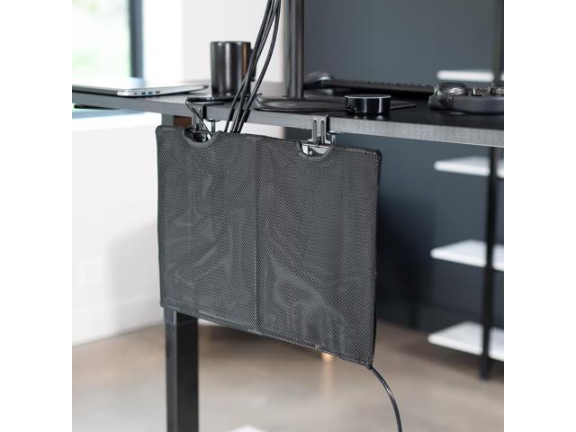 VIVO Black Clamp-on 24' Privacy & Cable Management Sleeve Panel Kit for Desk