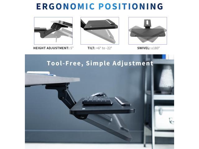 VIVO Adjustable 34' Computer Keyboard & Mouse Platform Tray Under Desk Mount