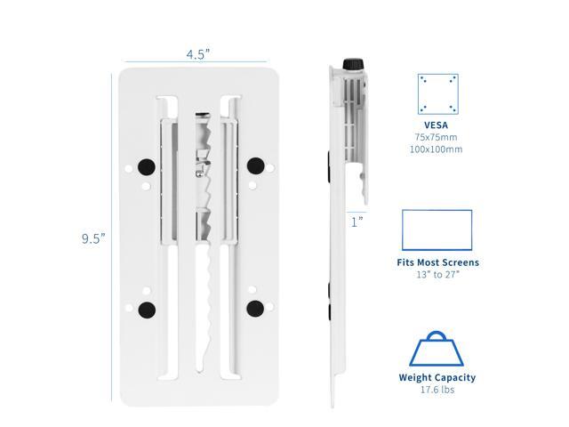 VIVO White Height Adjustable VESA Adapter Bracket Kit for Individual Monitor