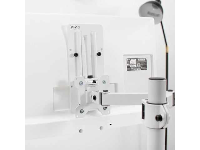VIVO White Height Adjustable VESA Adapter Bracket Kit for Individual Monitor