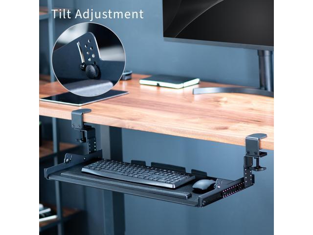 VIVO Premium Height Adjustable Clamp-on Tilting Computer Keyboard and Mouse Tray
