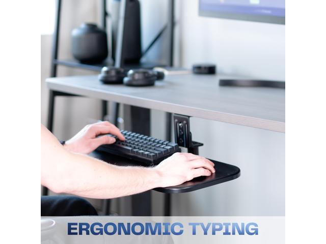 VIVO Black 23 x 10 inch Screw-In Rotating Computer Keyboard and Mouse Tray