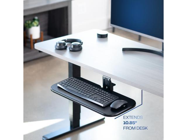 VIVO Black 23 x 10 inch Screw-In Rotating Computer Keyboard and Mouse Tray